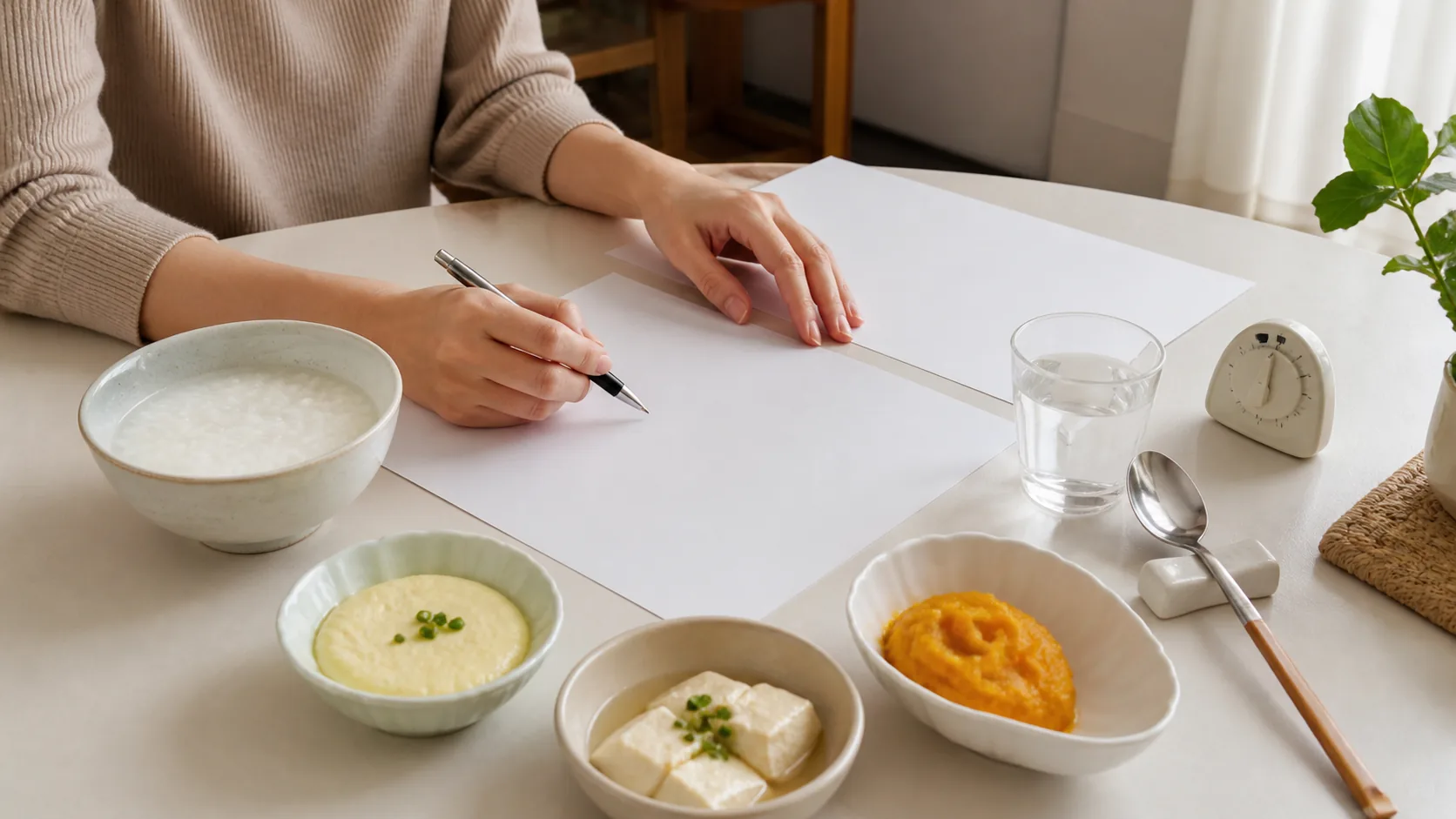 임플란트 수술 후 날짜별로 부드러운 회복식을 계획하는 모습
